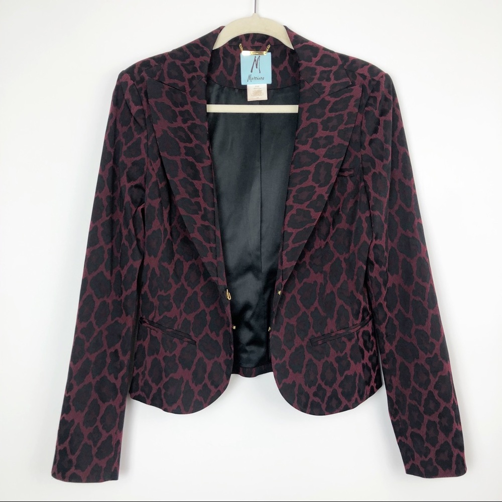 Marciano maroon cheetah print blazer